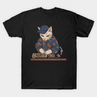 DJ retro hip hop cat T-Shirt